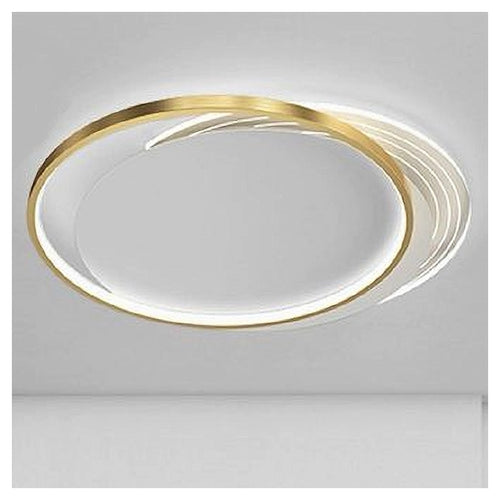 Plafoniera Led 30watt Cerchio Oro Lampadario Da Soffitto Tondo Luce Fredda 70722