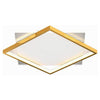 Plafoniera Led 30watt Quadrata Oro Moderno Lampadario Soffitto Luce Fredda 71040