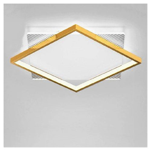 Plafoniera Led 30watt Quadrata Oro Moderno Lampadario Soffitto Luce Fredda 71040