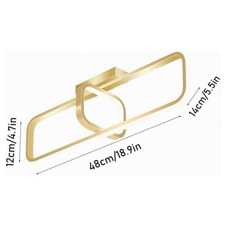 Plafoniera Led 32 W Rettangolare Oro Design Moderno Lampadario A Soffitto 50224