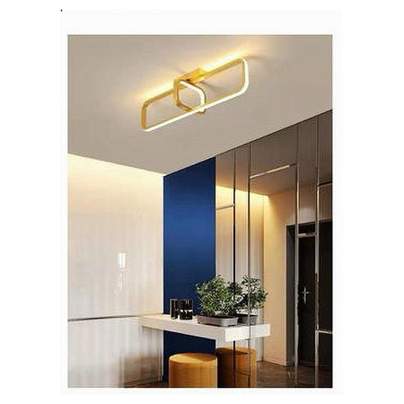 Plafoniera Led 32 W Rettangolare Oro Design Moderno Lampadario A Soffitto 50224