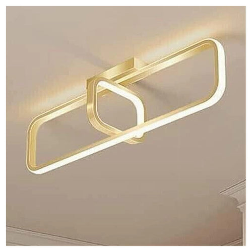 Plafoniera Led 32 W Rettangolare Oro Design Moderno Lampadario A Soffitto 50224