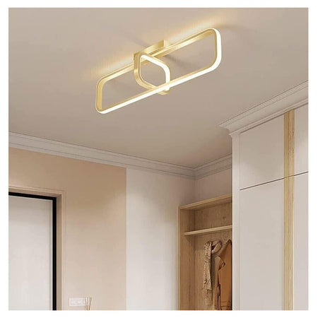 Plafoniera Led 32 W Rettangolare Oro Design Moderno Lampadario A Soffitto 50224