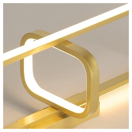 Plafoniera Led 32 W Rettangolare Oro Design Moderno Lampadario A Soffitto 50224