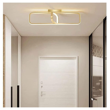 Plafoniera Led 32 W Rettangolare Oro Design Moderno Lampadario A Soffitto 50224