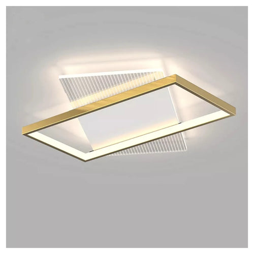 Plafoniera Led 32 W Rettangolare Oro Lampadario Da Soffitto Luce Naturale 71057