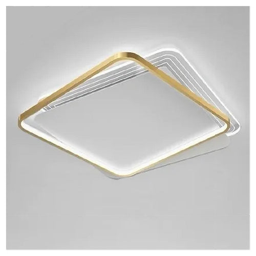 Plafoniera Led 35w Quadrata Oro Lampadario Da Soffitto Moderno Luce Fredda 70746