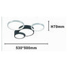 Plafoniera Led 36w 4 Cerchi Argento Nero Lampada Soffitto Moderno Luce 4000k 70937
