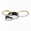 Plafoniera Led 36w 4 Cerchi Oro Nero Lampada Da Soffitto Moderno Luce 4000k 70951
