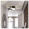 Plafoniera Led 36w 4 Cerchi Oro Nero Lampada Da Soffitto Moderno Luce 4000k 70951