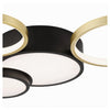 Plafoniera Led 36w 4 Cerchi Oro Nero Lampada Da Soffitto Moderno Luce 4000k 70951