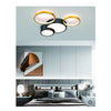 Plafoniera Led 36w 4 Cerchi Oro Nero Lampada Da Soffitto Moderno Luce 6500k 70968