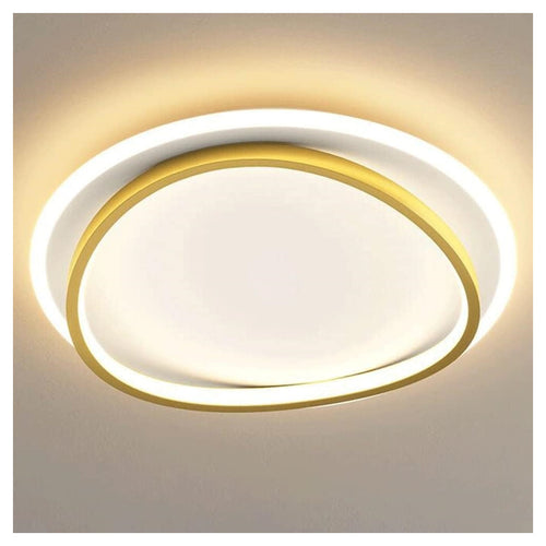Plafoniera Led 36w Cerchio Bianco Oro Moderno Soffitto Tonda Luce Naturale 71493