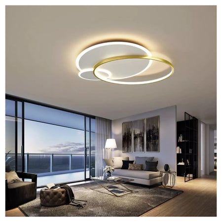 Plafoniera Led 42 W Cerchio Oro Bianco Moderno Soffitto Tonda Luce Fredda 71561