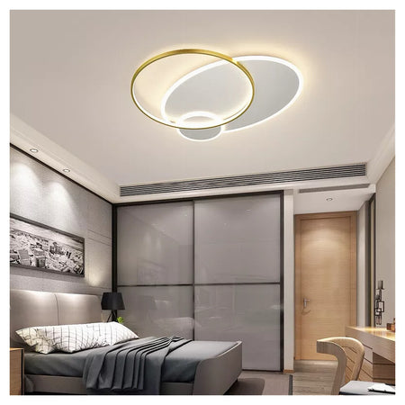 Plafoniera Led 42 W Cerchio Oro Bianco Moderno Soffitto Tonda Luce Fredda 71561