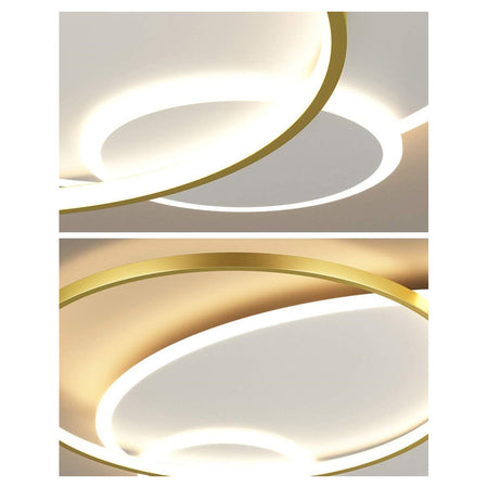 Plafoniera Led 42w Cerchio Oro Bianco Moderno Soffitto Tonda Luce Naturale 71554
