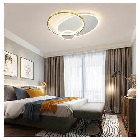 Plafoniera Led 42w Cerchio Oro Bianco Moderno Soffitto Tonda Luce Naturale 71554