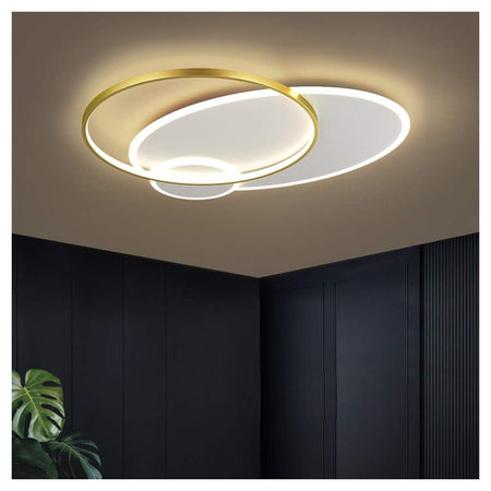 Plafoniera Led 42w Cerchio Oro Bianco Moderno Soffitto Tonda Luce Naturale 71554