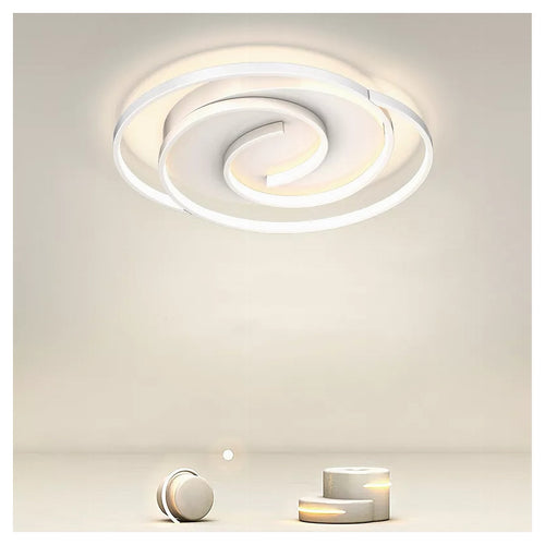 Plafoniera Led 45w Cerchio Spirale Vortice Bianco Lampadario Soffitto Luce 4000k 70593