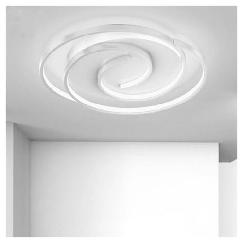 Plafoniera Led 45w Cerchio Spirale Vortice Bianco Lampadario Soffitto Luce 6500k 70609