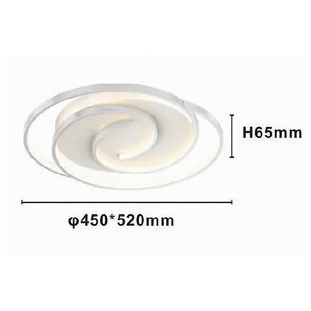 Plafoniera Led 45w Cerchio Spirale Vortice Bianco Lampadario Soffitto Luce 6500k 70609