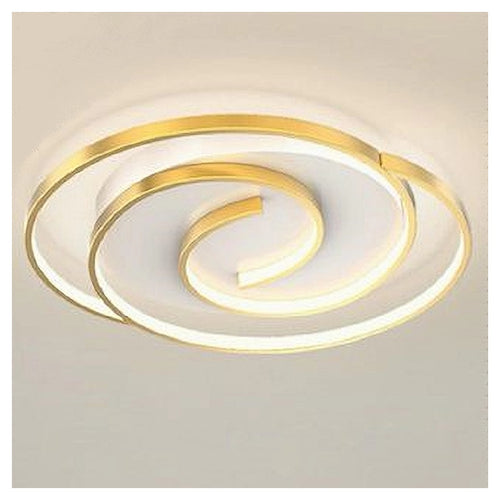 Plafoniera Led 45w Cerchio Spirale Vortice Oro Lampadario Soffitto Luce 4000k 70630