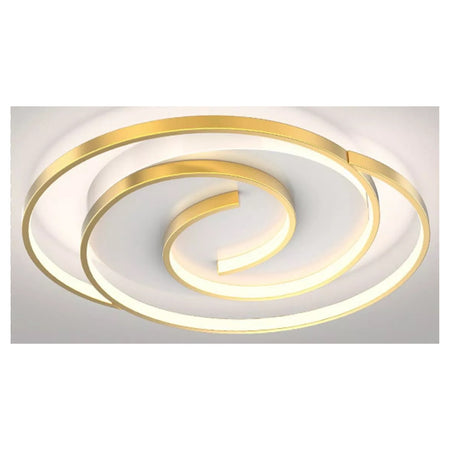Plafoniera Led 45w Cerchio Spirale Vortice Oro Lampadario Soffitto Luce 4000k 70630