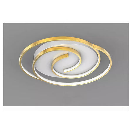 Plafoniera Led 45w Cerchio Spirale Vortice Oro Lampadario Soffitto Luce 4000k 70630