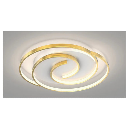 Plafoniera Led 45w Cerchio Spirale Vortice Oro Lampadario Soffitto Luce 4000k 70630