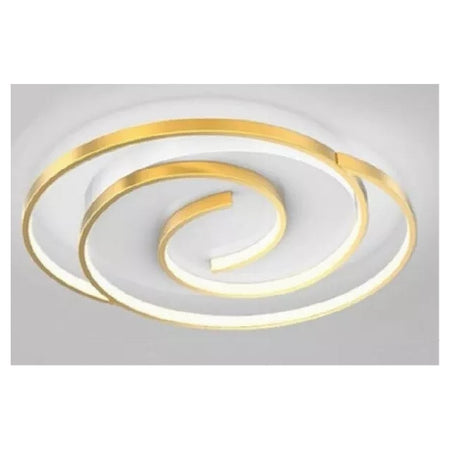 Plafoniera Led 45w Cerchio Spirale Vortice Oro Lampadario Soffitto Luce 6500k 70647