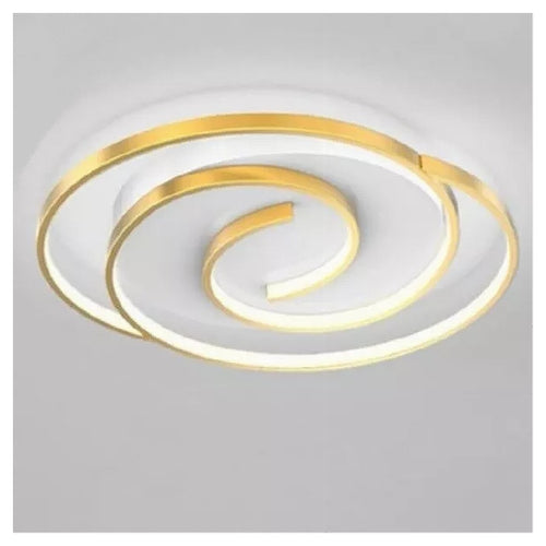Plafoniera Led 45w Cerchio Spirale Vortice Oro Lampadario Soffitto Luce 6500k 70647