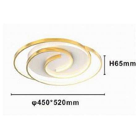 Plafoniera Led 45w Cerchio Spirale Vortice Oro Lampadario Soffitto Luce 6500k 70647