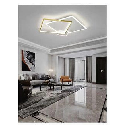 Plafoniera Led 46watt Quadrato Oro Moderno Lampadario Soffitto Luce Bianco 71486