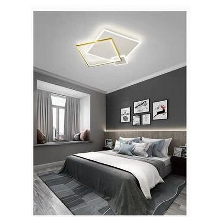 Plafoniera Led 46watt Quadrato Oro Moderno Lampadario Soffitto Luce Bianco 71486