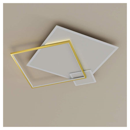 Plafoniera Led 46watt Quadrato Oro Moderno Lampadario Soffitto Luce Bianco 71486