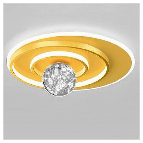 Plafoniera Led 48 W Cerchio Spirale Oro Sfera Lampadario Tondo Luce Fredda 70784