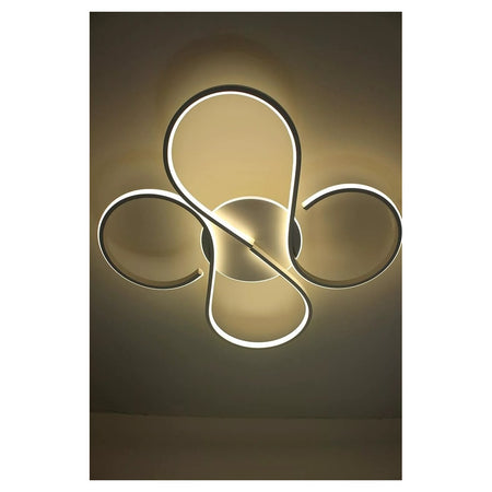 Plafoniera Led 48 W Ondulato Bianco Lampadario Onde Moderno Luce Naturale 70913