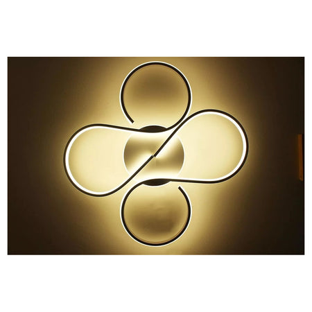 Plafoniera Led 48 W Ondulato Bianco Lampadario Onde Moderno Luce Naturale 70913