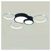 Plafoniera Led 48w 5 Cerchi Argento Nero Lampada Soffitto Moderno Luce 4000k 70975