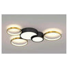 Plafoniera Led 48w 5 Cerchi Oro Nero Lampada Da Soffitto Moderno Luce 4000k 70999