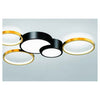 Plafoniera Led 48w 5 Cerchi Oro Nero Lampada Da Soffitto Moderno Luce 6500k 71022