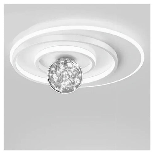 Plafoniera Led 48w Cerchio Spirale Bianco Sfera Lampadario Tondo Luce Fredda 70760