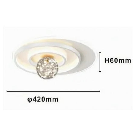Plafoniera Led 48w Cerchio Spirale Bianco Sfera Lampadario Tondo Luce Fredda 70760