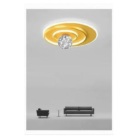 Plafoniera Led 48w Cerchio Spirale Oro Sfera Lampadario Tondo Luce Naturale 70777