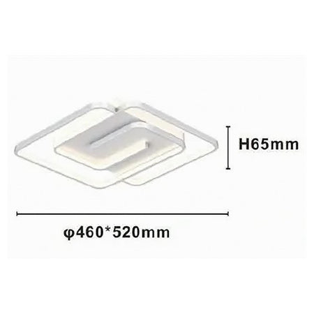 Plafoniera Led 48w Quadrata Spirale Vortice Bianco Lampadario Soffitto Luce 6500k 70623