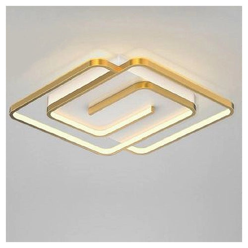Plafoniera Led 48w Quadrata Spirale Vortice Oro Lampadario Soffitto Luce 4000k 70654