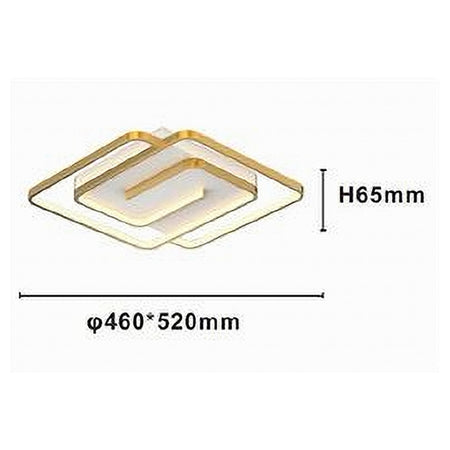 Plafoniera Led 48w Quadrata Spirale Vortice Oro Lampadario Soffitto Luce 6500k 70661