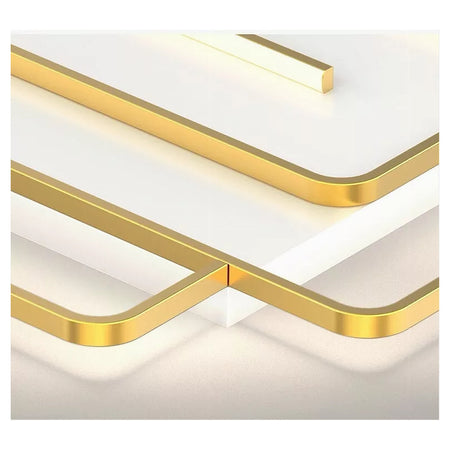 Plafoniera Led 48w Quadrata Spirale Vortice Oro Lampadario Soffitto Luce 6500k 70661