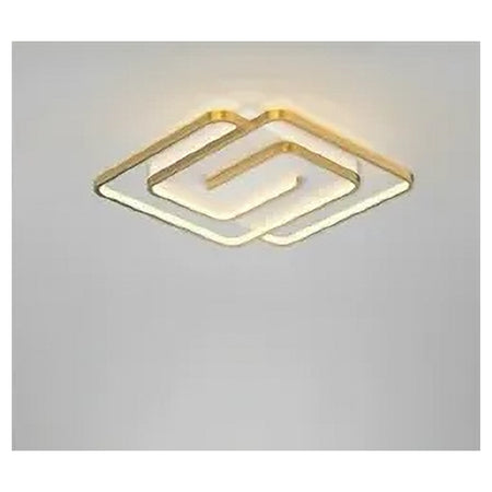 Plafoniera Led 48w Quadrata Spirale Vortice Oro Lampadario Soffitto Luce 6500k 70661