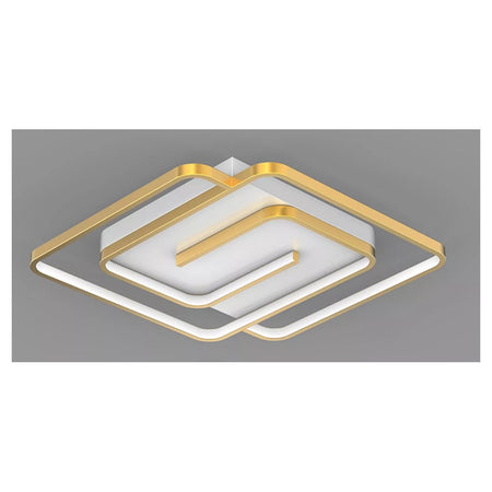 Plafoniera Led 48w Quadrata Spirale Vortice Oro Lampadario Soffitto Luce 6500k 70661